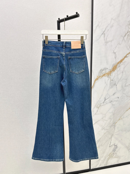 2025 New jeans pants trousers denim cotton solid blue Fashionable Versatile Slimming Figure-hugging winter autumn