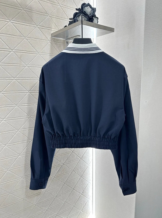 2025 Spring and Autumn Short Jacket Coat with Twill Cotton Material Delicate Texture Zipper Adjustment Elastic Collar WYY-301