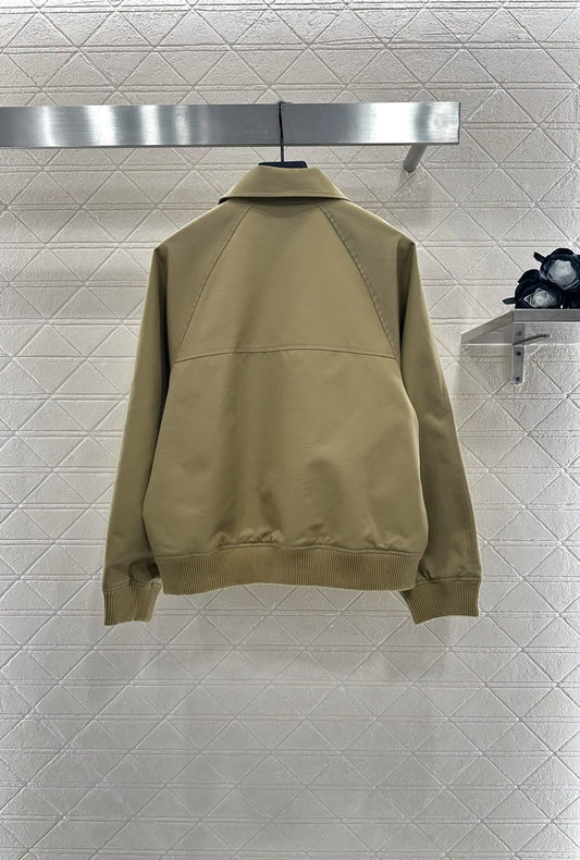 2025 Spring/Autumn New Casual Flight Jacket with Twill Cotton Material Zipper and Khaki Flap Pocket WYY-267