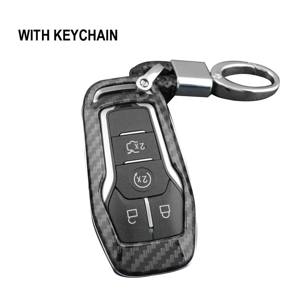 Carbon Fiber Car Styling Key Cover Protector Case ABS Hard Shell Cover Holder For Ford For Mondeo Mustang Edge Explorer F150