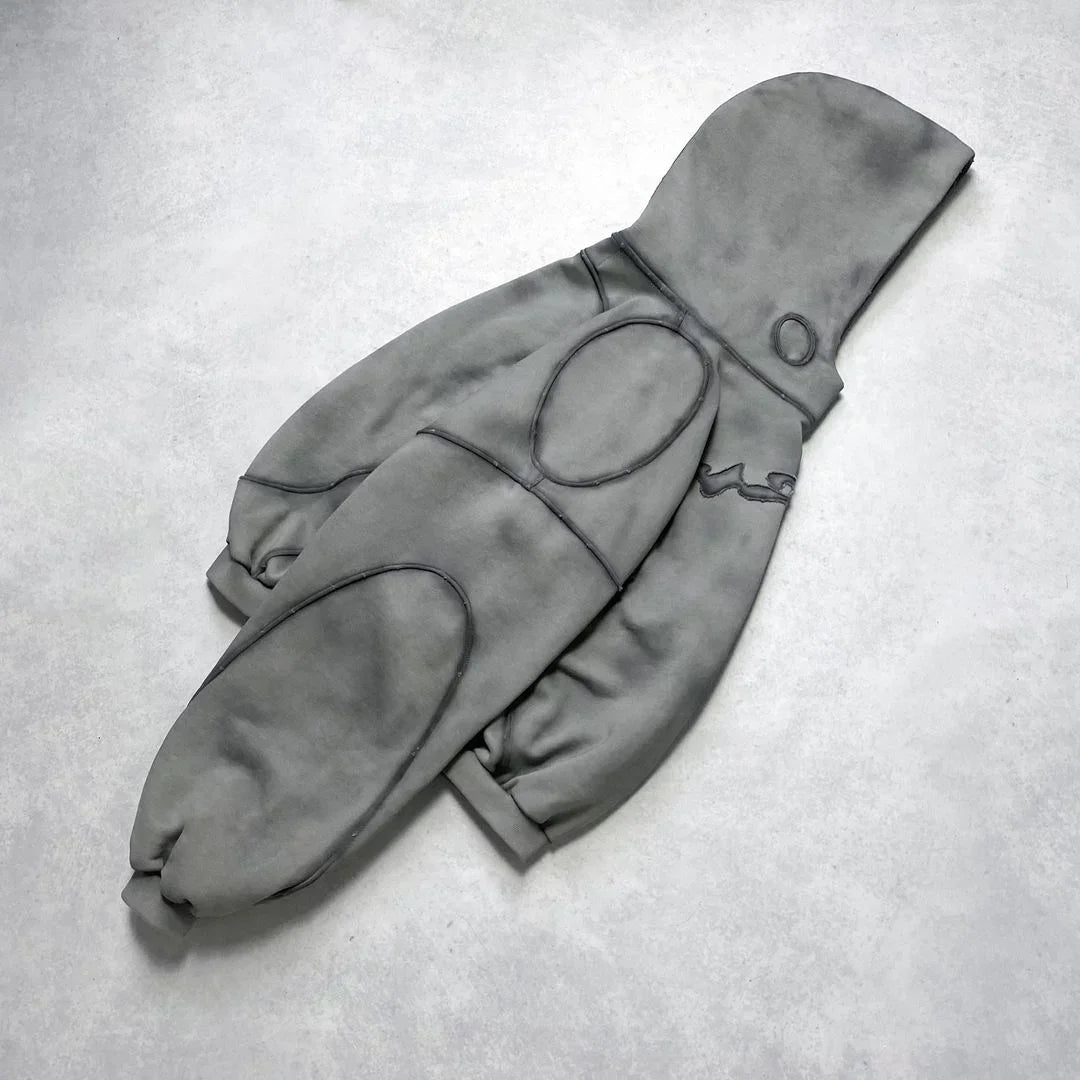 Y2k New Streetwear Hoodie Gothic Retro Three Dimensional Line Hooded Sweatshirt Men  Women Hip Hop Harajuku Simple Loose Hoodie