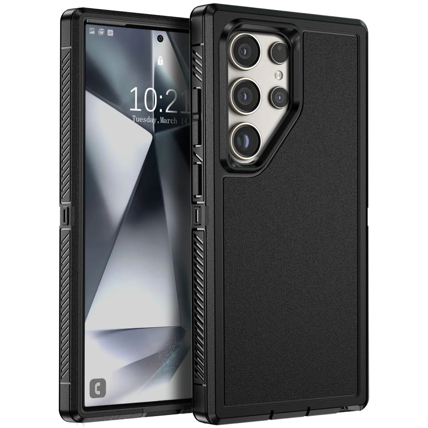 For Samsung Galaxy S24 Ultra 5G Dual Layer Case Slim Thin Hybrid Rugged Hard Shockproof Phone Cover Black