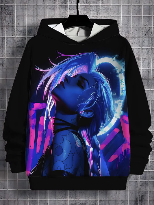 Anime Game Arcane Jinx 3d Print Hoodies Men Women Fashion Hoodie Sweatshirt Women Sweats Unisex Tracksuit Pullovers Clothes Lol