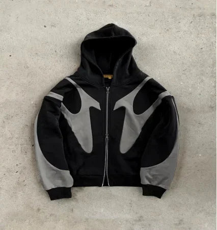 Y2k New Streetwear Hoodie Gothic Retro Three Dimensional Line Hooded Sweatshirt Men  Women Hip Hop Harajuku Simple Loose Hoodie