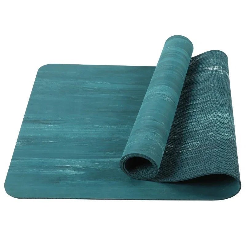 Non-slip treaded, 4mm rubber yoga mat suitable for high-intensity workouts