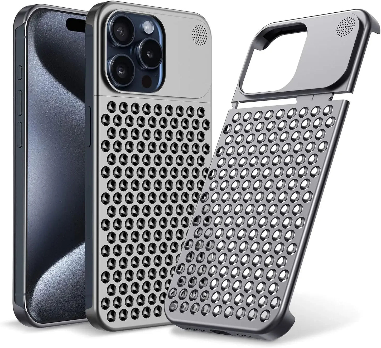 For iPhone 15 14 Plus 13 12 Pro Max Rimless Aluminum Metal Aromatherapy Case Heat Dissipation Anti-Scratch Shockproof Slim Cover