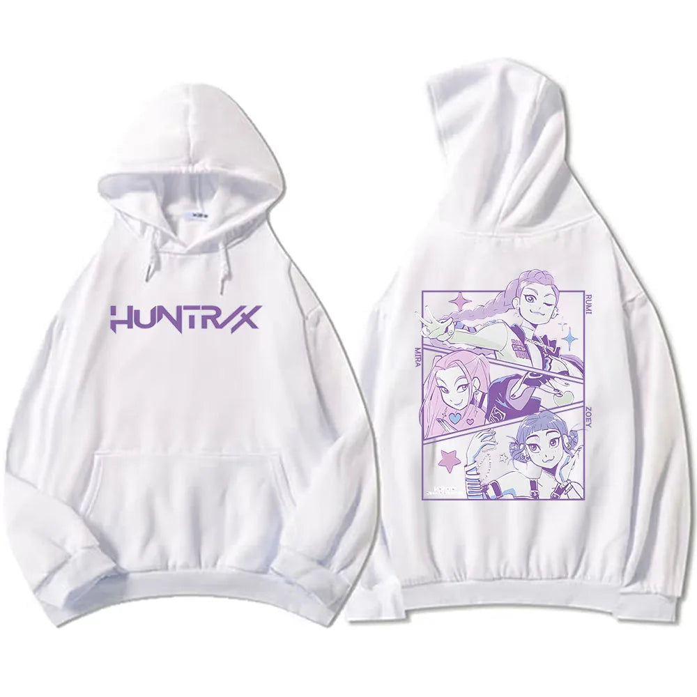 Men Women Hoodies KPop Demon Hunters Movie Graphic Sweatshirts Fleece Warm Hooded Pullovers 2025 Fashion Male Sudadera Print Top
