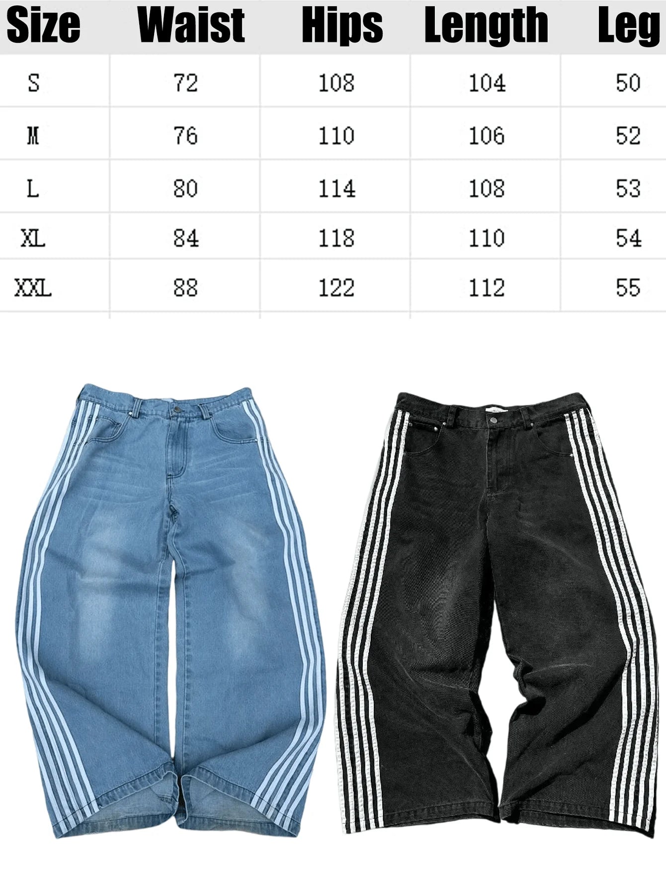 Striped Denim Pants for Men,Loose Fit Y2K Vintage Style Long Trousers,Straight Leg Baggy Retro Design Jeans