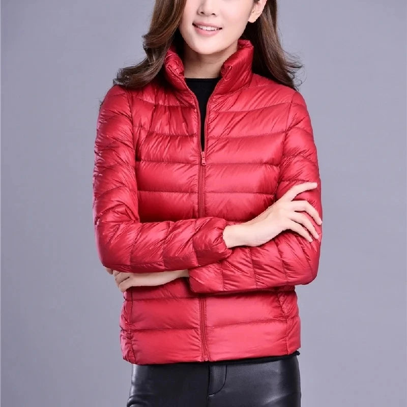Women Spring Jacket Fashion Short Ultra Lightweight Packable Puffer Coats 15 Colors Female Down Warm Korean Slim Fit Parkas 5XL