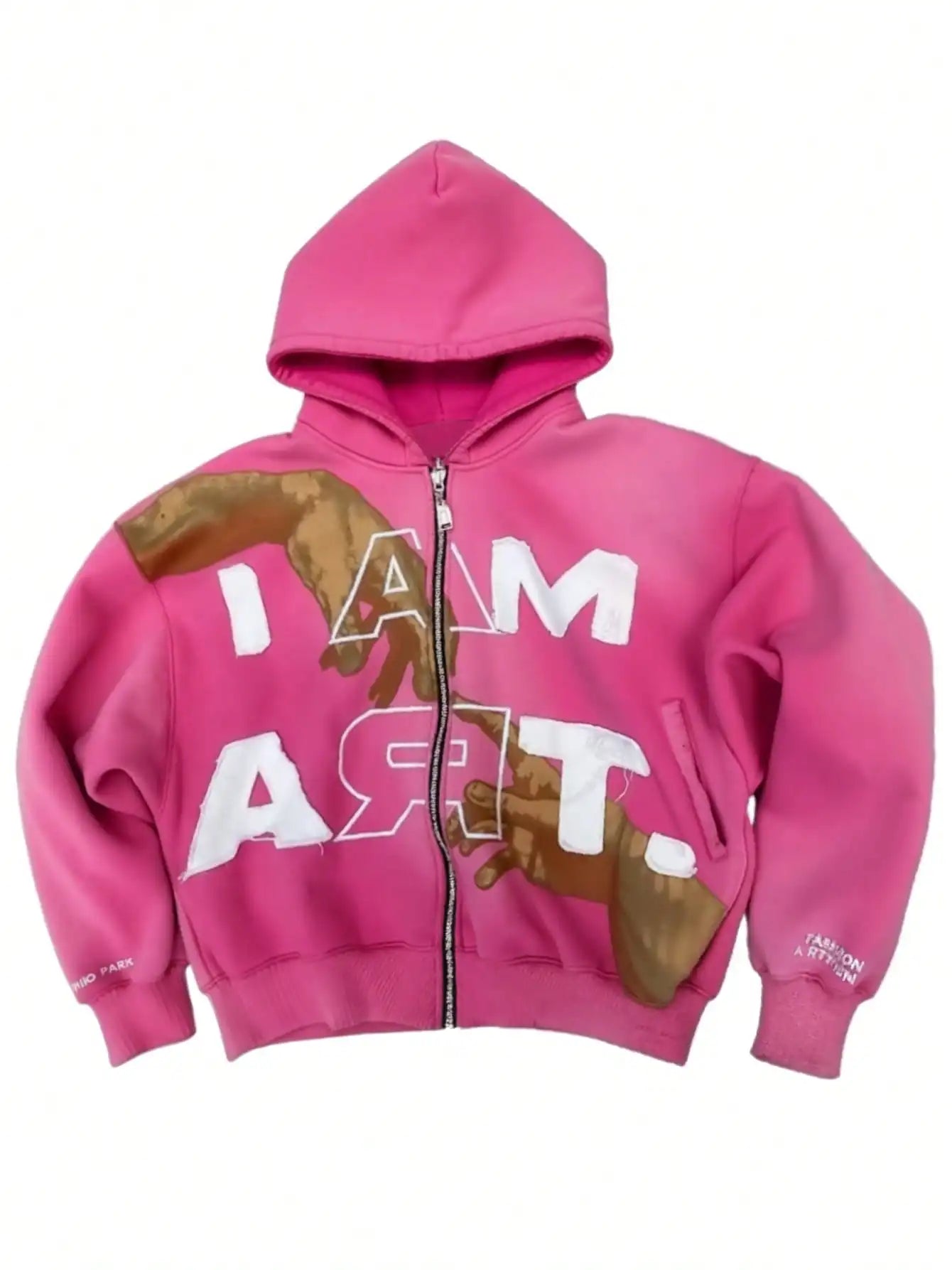 Y2K Fall Jackets for Women Oversize Letter Pattern Zip Up Hoodie Street Hip-hop Style Red Casual Jacket Unisex