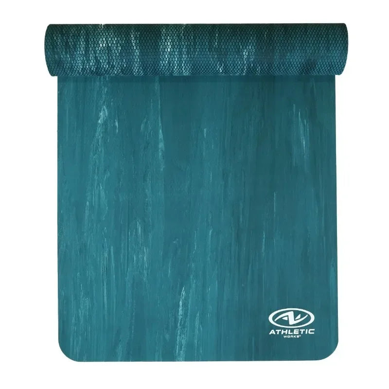 Non-slip treaded, 4mm rubber yoga mat suitable for high-intensity workouts