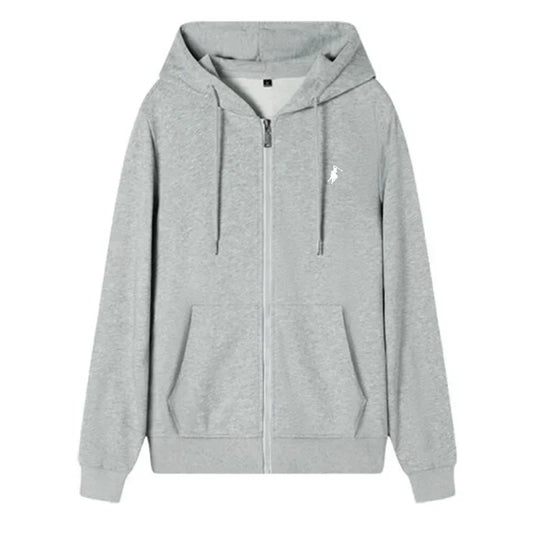 The new autumn and winter casual men's sportswear, fashionable outdoor jogging fitness zipper hoodie and warm sweatshirt