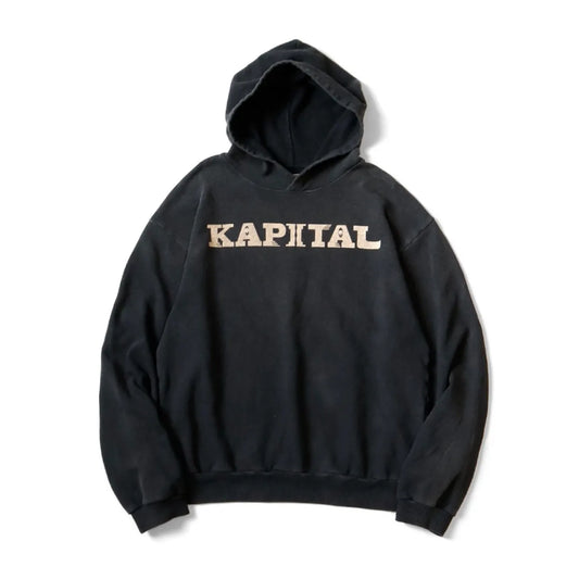 KAPITAL Japanese casual pure cotton letter print old hooded sweater