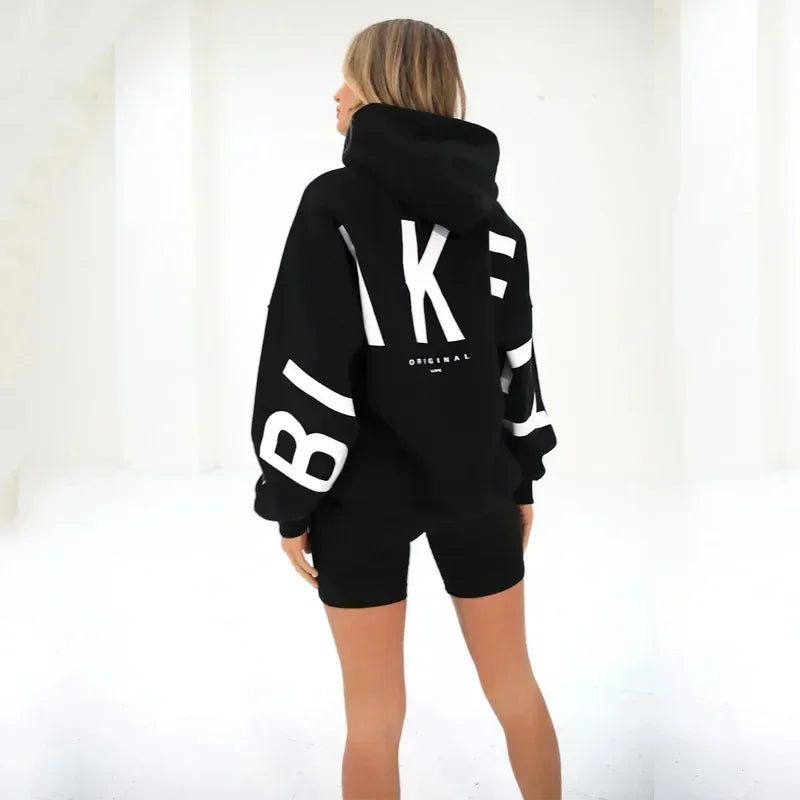 Y2K European new sweatshirt printed letter pullover oversized sweatshirt jacket high street hip hop fashion men and women