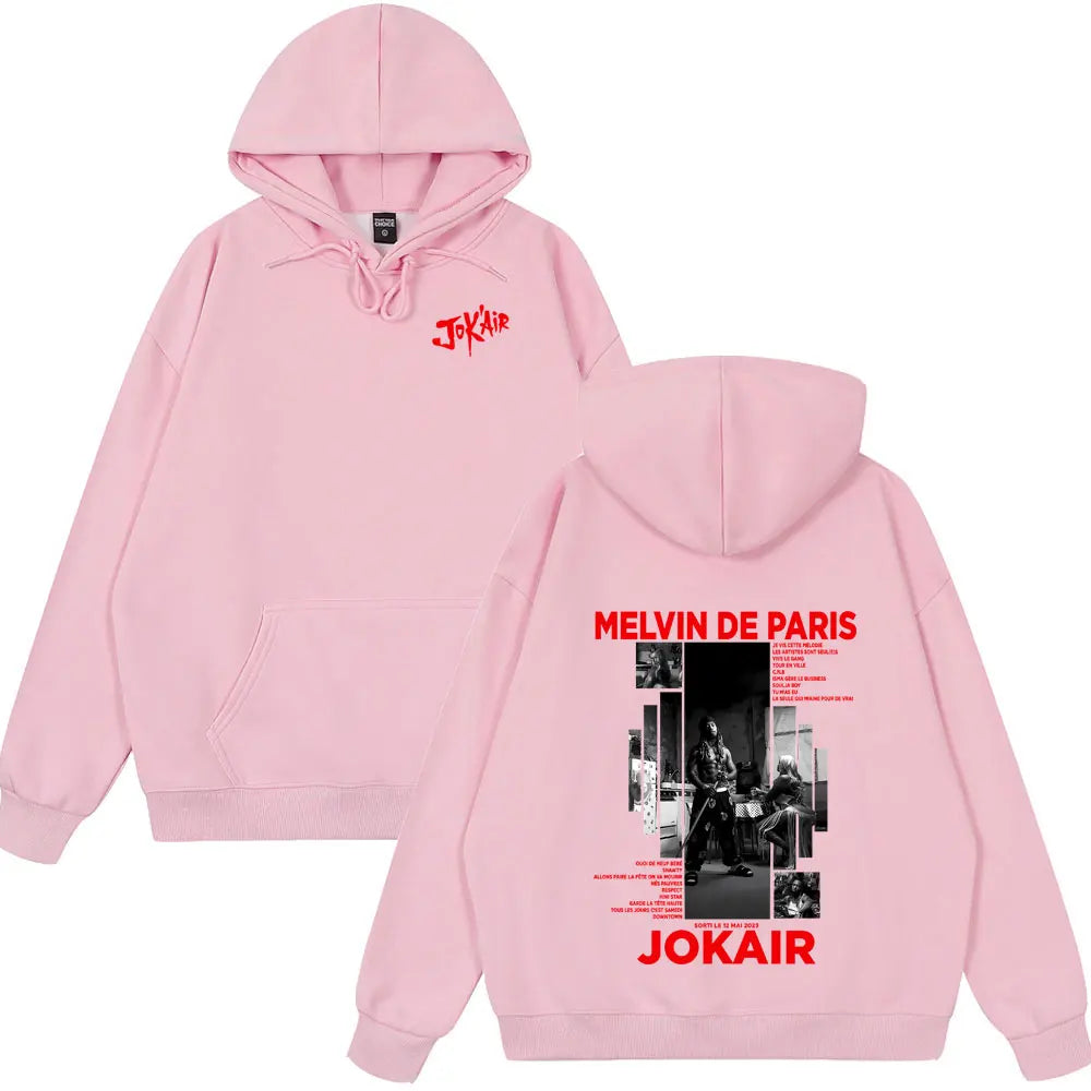 Rapper Jok'air Melvin De Paris Graphic Hoodie Men Women Hip Hop Streetwear Fashion Tops Pop Music Hoodies Casual Vintage Hoodies