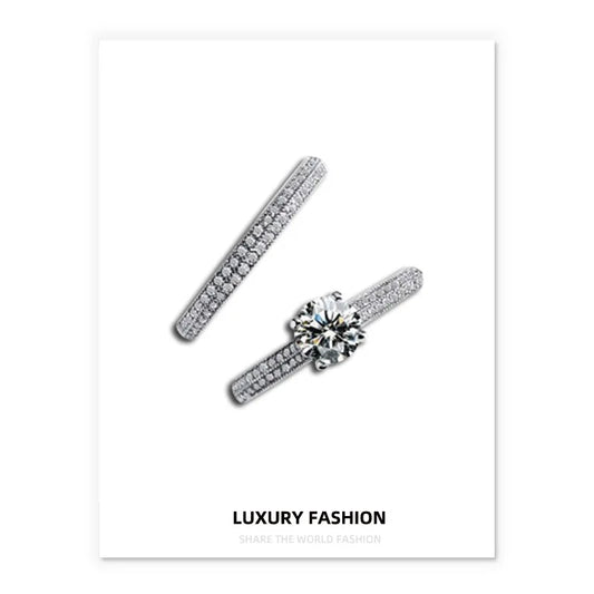 Moissanite 8 Hearts & Arrows Zircon Ring – Fashion Engagement Jewelry