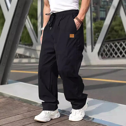 Men s Relaxed Fit Cargo Pants with Adjustable Drawstring Waistband and Multiple Pockets for Everyday Wear