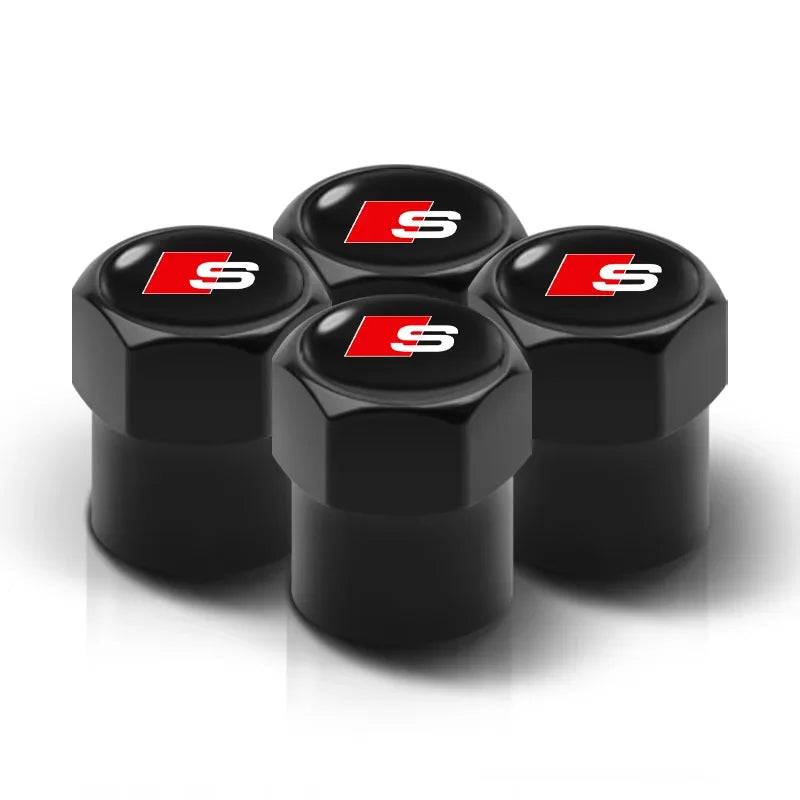 Car Tire Valve caps Emblem metal Cap Case For Audi sline S3 S4 TT Q2 Q3 Q5 Q7 Q8 A3 A4 A5 A6 A7 R8 B5 B6 accessories Car Styling
