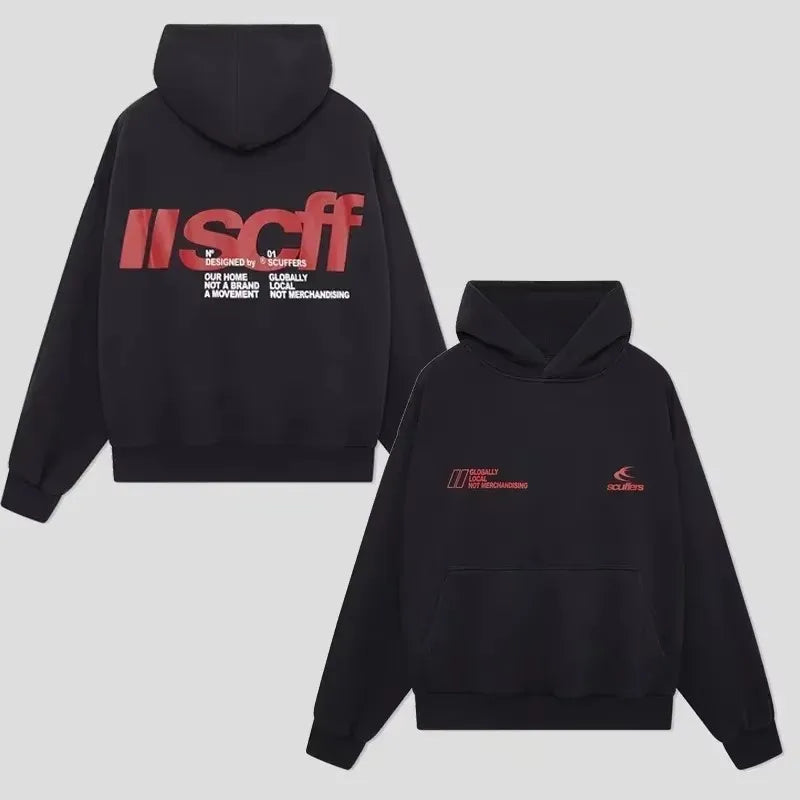 Retro casual letter printed fashion brand hoodie, men's and women's fashionable high-quality pullover, street wear sportswear