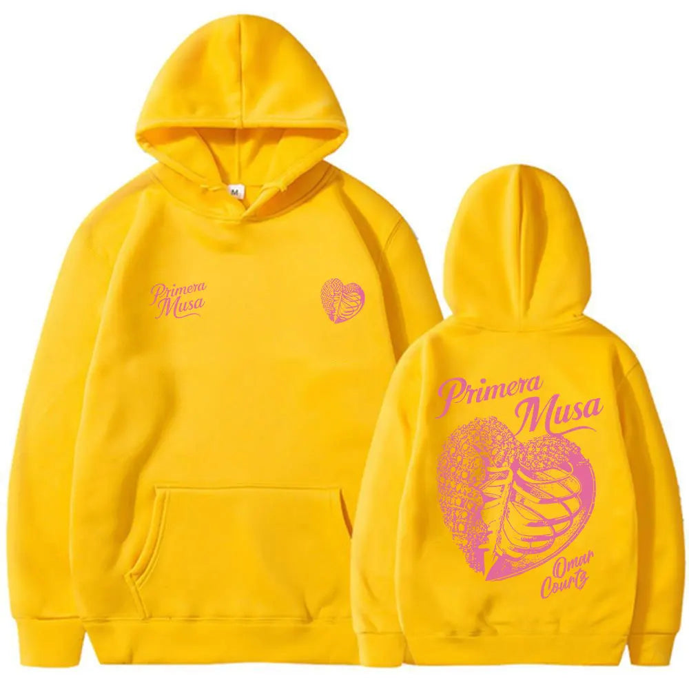 Omar Courtz Primera Musa Album Tour Merch Hoodies Men's Women Fashion Hip Hop Hooded Sweatshirts Fleece Oversized Pullovers Coat