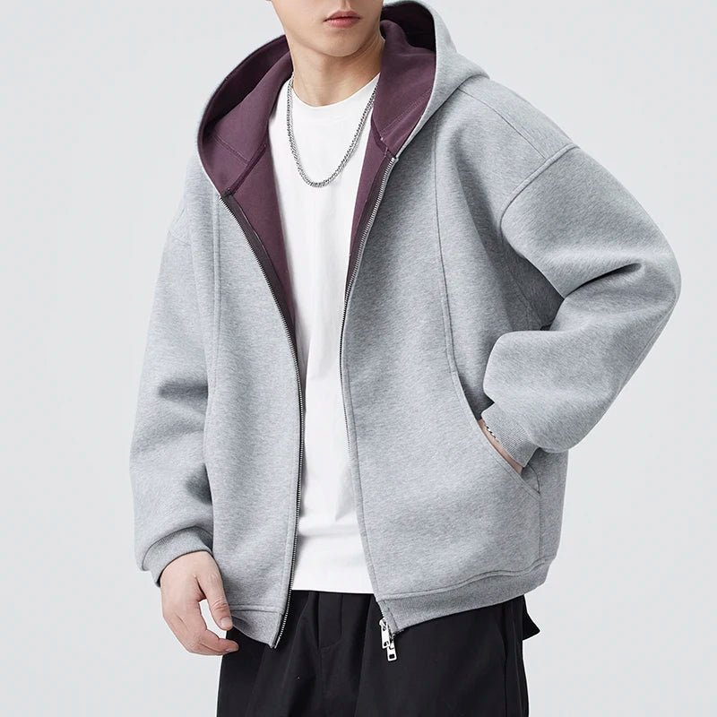 Autumn Hooded Sweatshirt Men Loose Casual Streetwear Fashion Vintage Sport Hood Sweatshirts Jacket Couple Hoodie Coat Outerwear