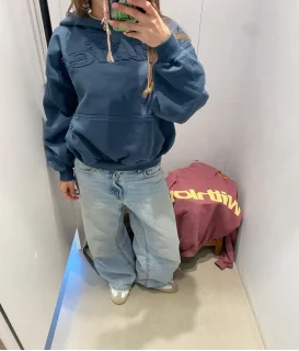 Fashion style solid color letter patch sportswear Korean style loose casual simple Harajuku long sleeved autumn couple hoodie