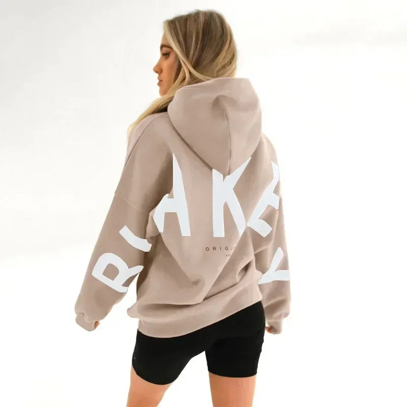 Y2K European new sweatshirt printed letter pullover oversized sweatshirt jacket high street hip hop fashion men and women