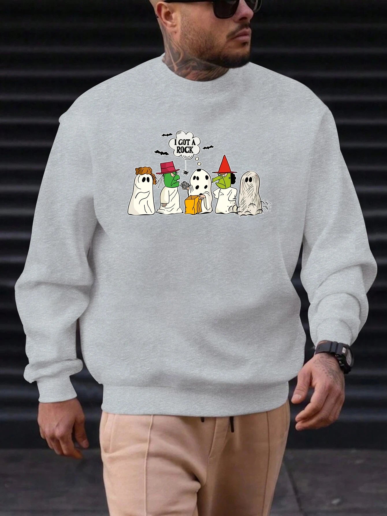 2025 New Men's Cotton Sweatshirt I GOT A ROCK Pattern Printing Round Neck Fashion Casual High Quality Daily Top Clothing