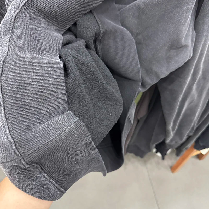 High Quality Saint Winter Cotton SMOKERS FANTASY Letter Printed Washed Vintage Casual Hoodies Men