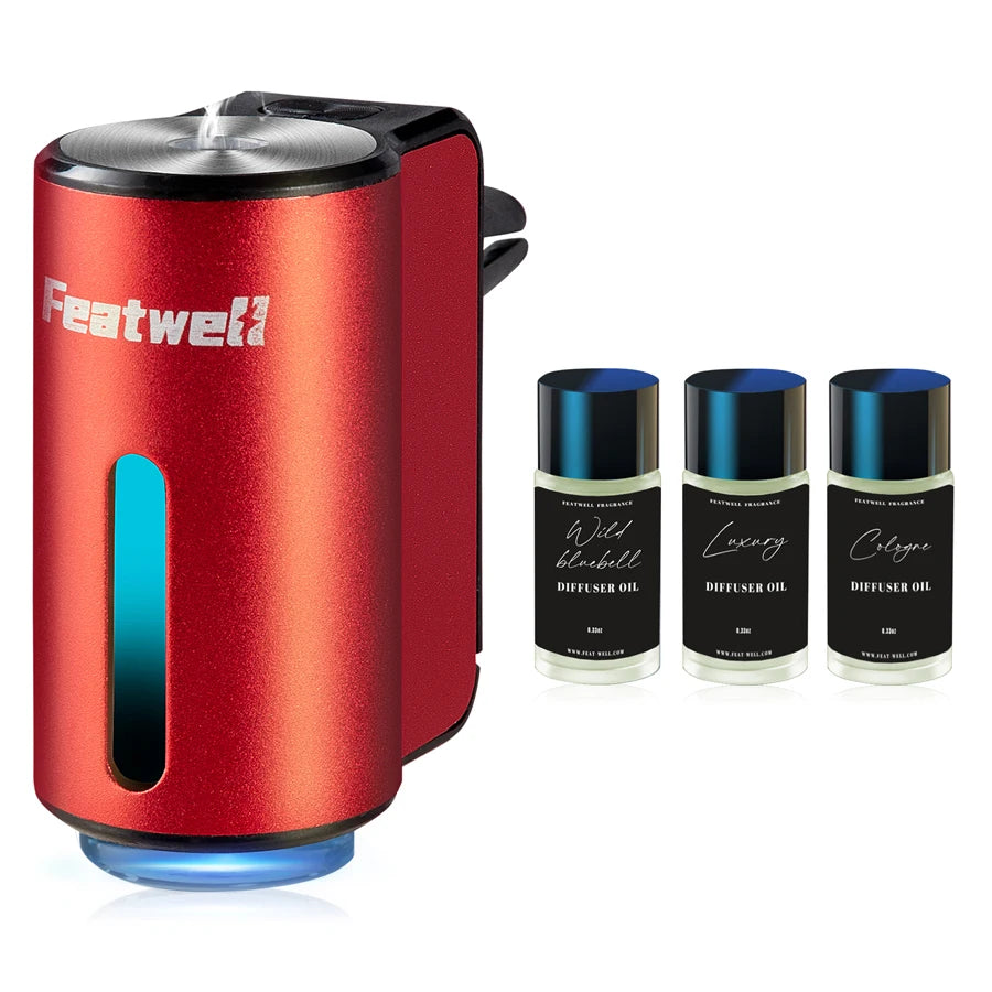 Smart Car Air Freshener Diffuser, Three Adjustable Modes, Intelligent Car Aroma Diffuser with 3pcs Essential Oil