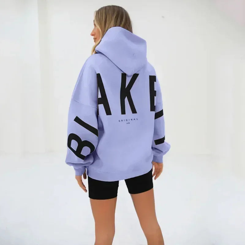 Y2K European new sweatshirt printed letter pullover oversized sweatshirt jacket high street hip hop fashion men and women