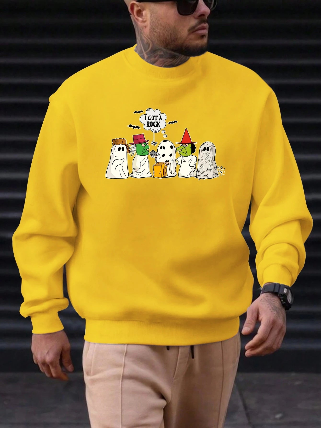 2025 New Men's Cotton Sweatshirt I GOT A ROCK Pattern Printing Round Neck Fashion Casual High Quality Daily Top Clothing