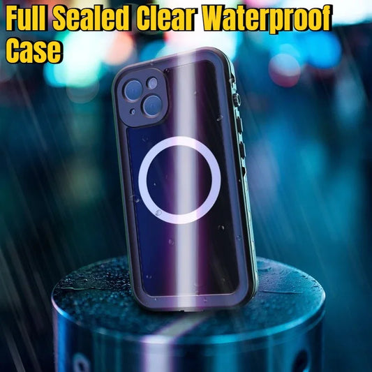 New High-quality Full Sealed Clear IP68 Waterproof Case for IPhone 16 15  Pro Max Shockproof Cover Screen Protector