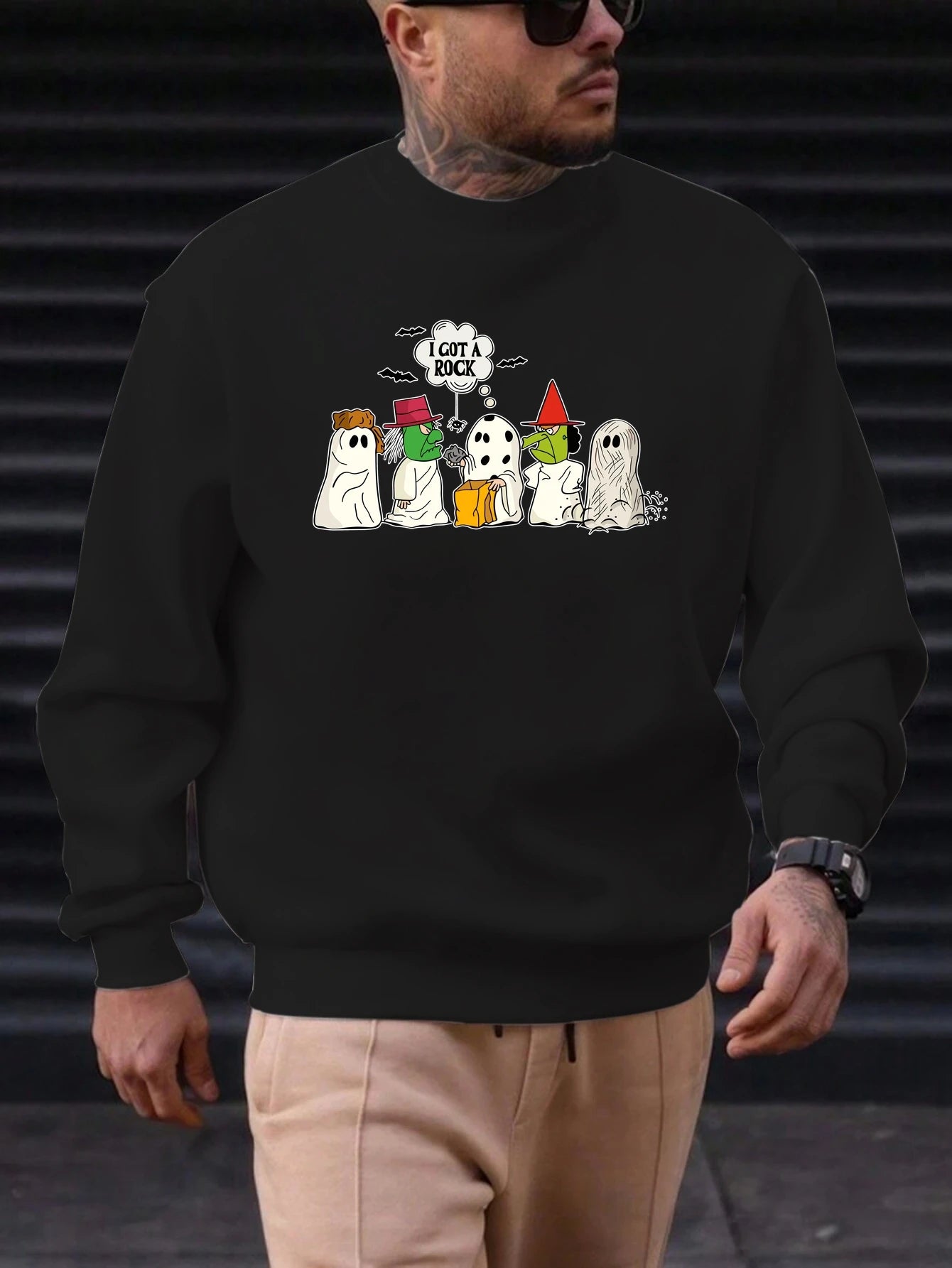 2025 New Men's Cotton Sweatshirt I GOT A ROCK Pattern Printing Round Neck Fashion Casual High Quality Daily Top Clothing