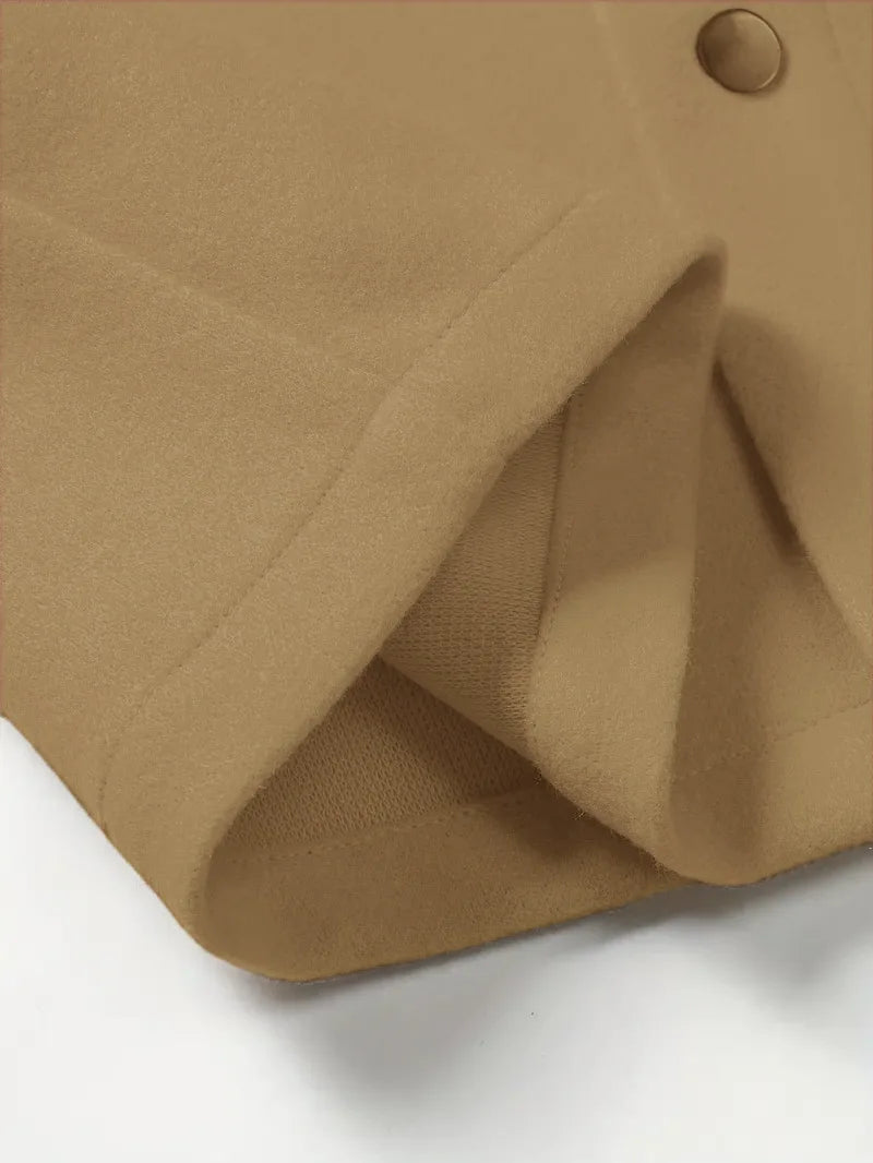 2025 autumn and winter new style, turtleneck woolen jacket, men's casual sports business jacket, pure color, classic version