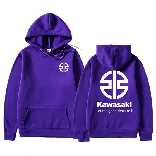 Spring and Autumn Men's New Kawasaki River Mark Logo Hoodie Women's Casual Sports Hoodie Couple Street Fashion Top