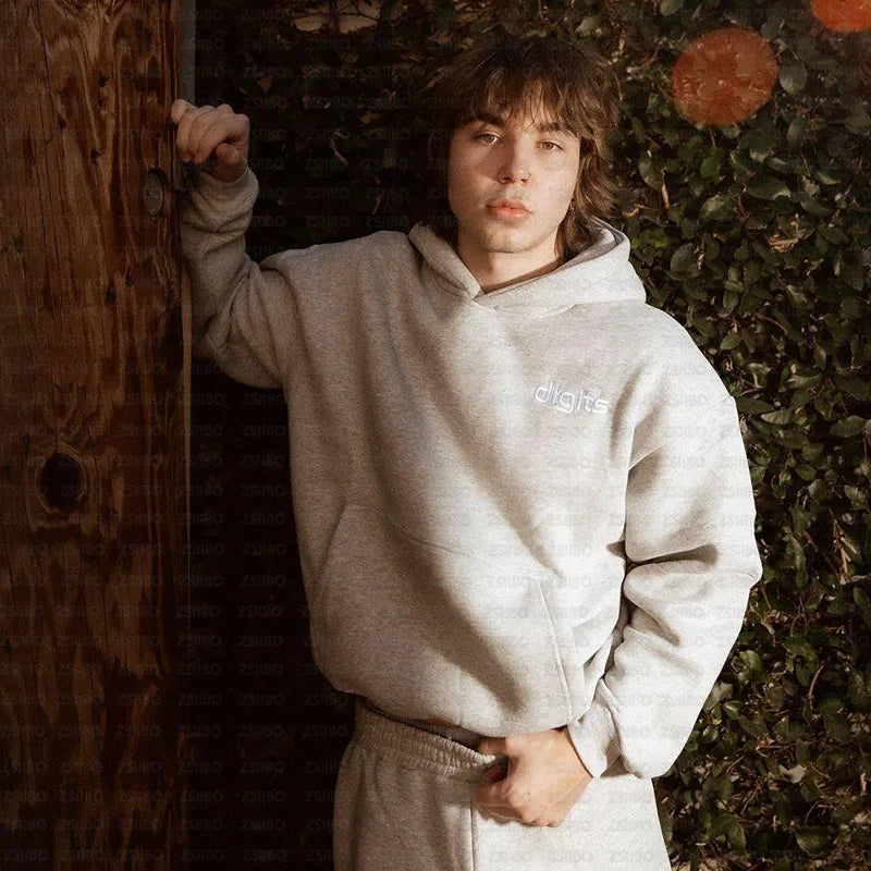 Harajuku Hoodies Men Y2k Hip Hop Letter Graphic Print Hooded Sweatshirt Punk Rock Oversized Pullover Baggy Sweatpants Women Suit