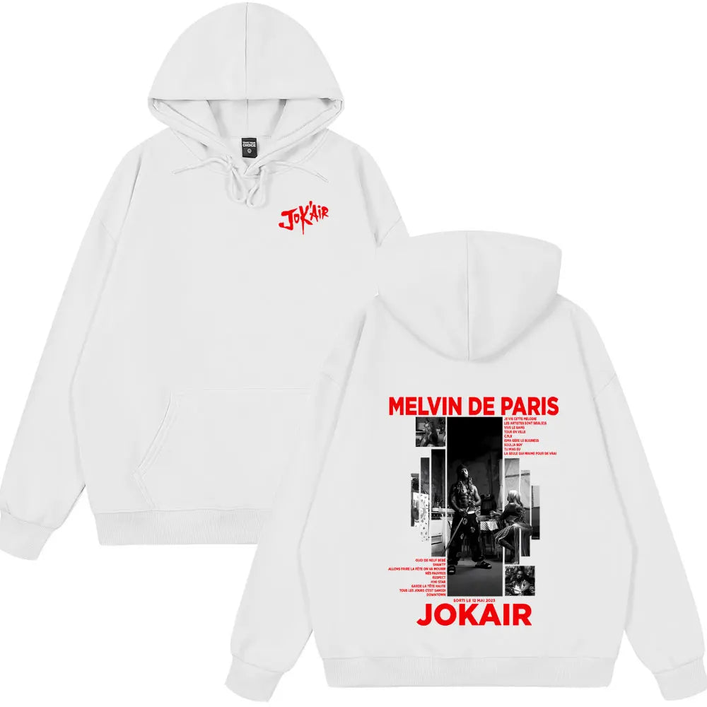 Rapper Jok'air Melvin De Paris Graphic Hoodie Men Women Hip Hop Streetwear Fashion Tops Pop Music Hoodies Casual Vintage Hoodies