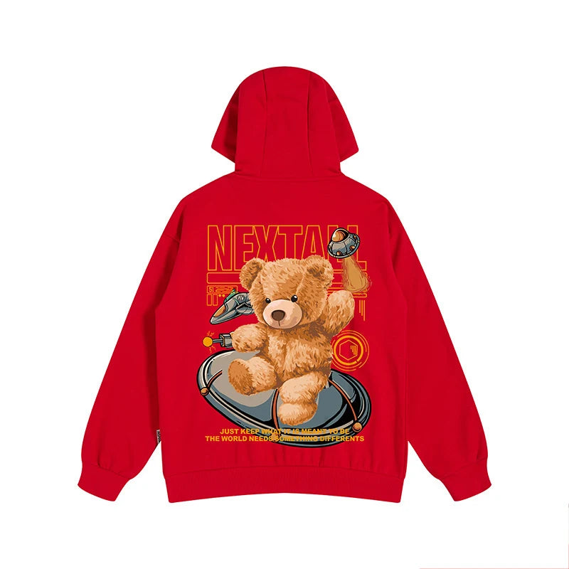 Autumn Men Hip Hop Bear Graphic Hoodie 2025 Cartoon Casual Oversized Hoodies Streetwear Fashion Sweatshirts Japanese y2k Clothes