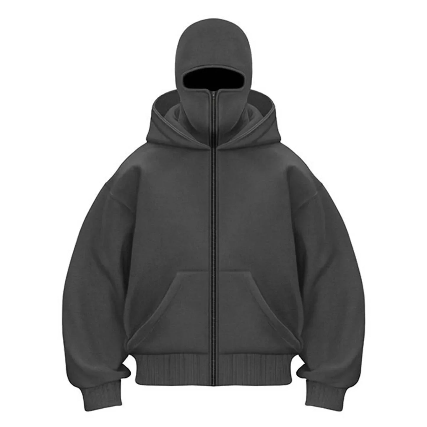 2025 Autumn/Winter New Men's and Women's Double Hats with Velvet Hoodie Coat Zipper Windproof and Warm Couple Hip Hop Sports Top