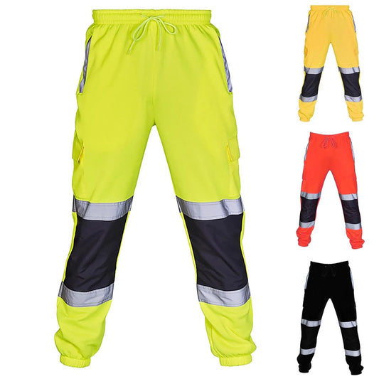 Reflective Stripes Strips Pants Men Work Trousers Hi Vis Pants High Visibility Work Wear Pants Road Construction Safety Trousers