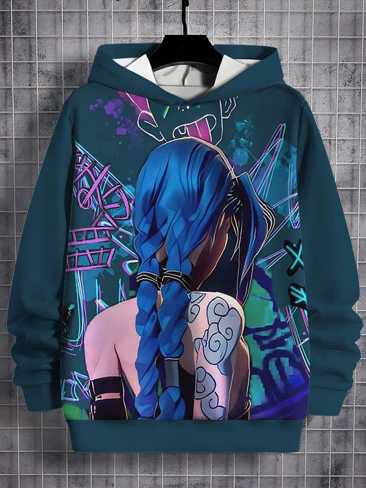 Anime Game Arcane Jinx 3d Print Hoodies Men Women Fashion Hoodie Sweatshirt Women Sweats Unisex Tracksuit Pullovers Clothes Lol