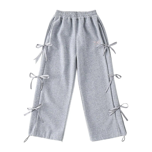 Girls Outfits Size 5 Children's Girls Spring Jogging Bottoms Fashion Plain Bow Sweatpants With Wide Toddler Girls Snow Pants 5t