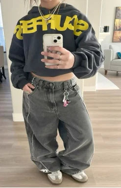 2025 new street style spring new letter graffiti print casual sports men and women same hooded solid color simple sweatshirt