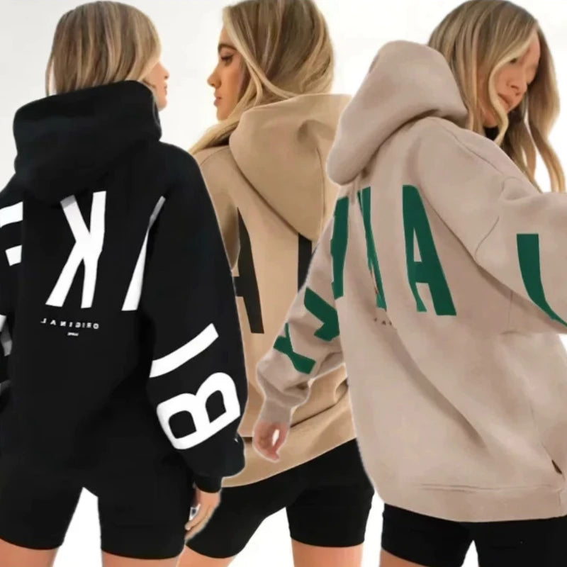 Y2K European new sweatshirt printed letter pullover oversized sweatshirt jacket high street hip hop fashion men and women