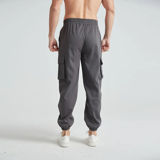 Men s Outdoor Hiking Cargo Pants Lightweight Quick Dry Breathable Trousers with Adjustable Waistband and Pockets