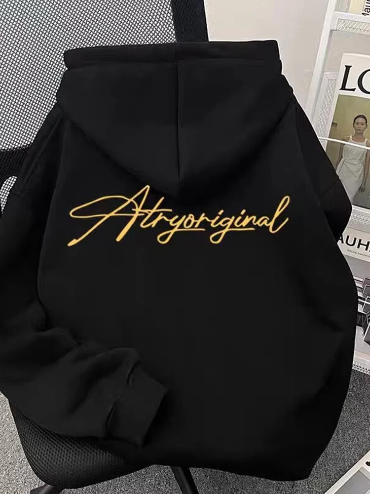 Autumn High Street Letter Printed Oversized Hoodies Man Harajuku Fashion Streetwear Pullover Hoody 2025 Y2K Hooded Sweatshirts