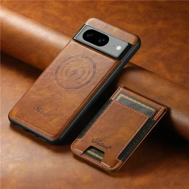 Luxury Magsafe Magnetic Wallet Leather Phone Case For Google Pixel 10 9 Pro XL Pixel 8 7 6 Pro 6A 7A 8APocket Card Holder Cover
