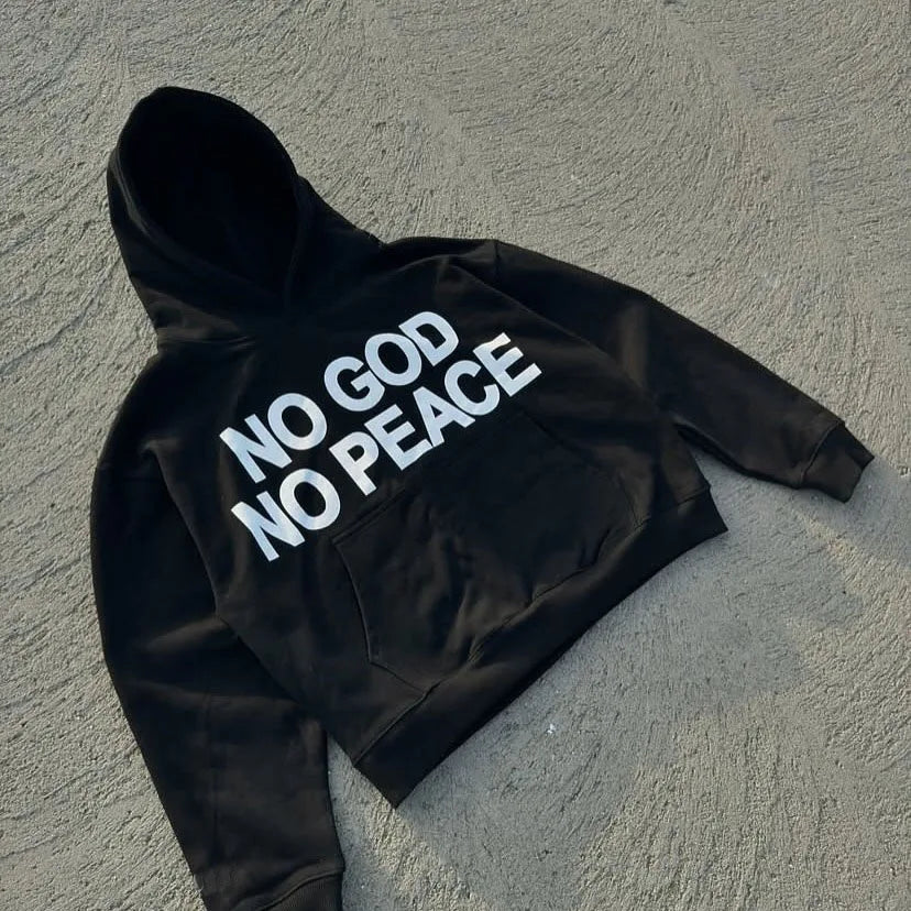 American retro y2k Gothic hip-hop high street letter print pattern long-sleeved pullover hoodie, loose top for autumn and winter