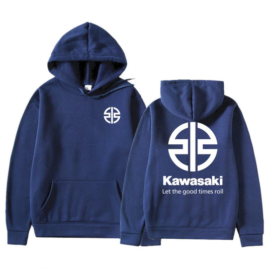Spring and Autumn Men's New Kawasaki River Mark Logo Hoodie Women's Casual Sports Hoodie Couple Street Fashion Top